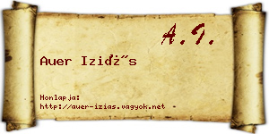 Auer Iziás névjegykártya